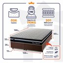 Ver imagem 3 de Conjunto Cama Box Queen c/ Molas Ensacadas Durham Marrom 158x198x60