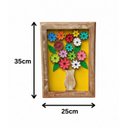 Ver imagem 2 de Quadro Rústico Flores de Madeira Artesanal Amarelo