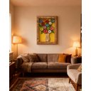 Ver imagem 1 de Quadro Rústico Flores de Madeira Artesanal Amarelo