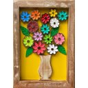 Ver imagem 4 de Quadro Rústico Flores de Madeira Artesanal Amarelo