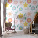 Ver imagem 2 de Papel de Parede Infantil Jardim Alegre Fundo Branco Gh Papel de Parede 2,5m