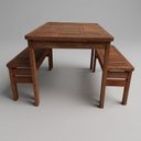 Ver imagem 6 de Conjunto Mesa e Bancos Churrasco Madeira Maciça Ember Marrom
