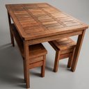 Ver imagem 7 de Conjunto Mesa e Bancos Churrasco Madeira Maciça Ember Marrom
