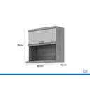 Ver imagem 3 de Armário Aéreo Cozinha Elena 1PTA p/ Micro 80cm Platina MGM