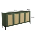 Ver imagem 4 de Buffet Mdf com Gaveta e Palha Natural L180 X A81,5cm Musgo/preto F831s
