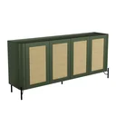 Ver imagem 2 de Buffet Mdf com Gaveta e Palha Natural L180 X A81,5cm Musgo/preto F831s