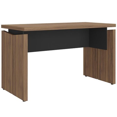 Mesa para Escritório Home Office 125cm Unik A02 Nogal Preto