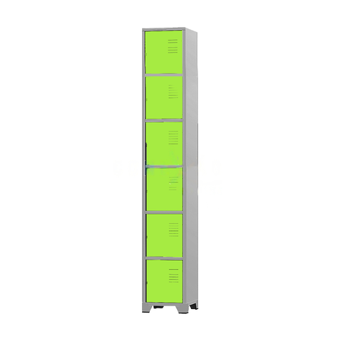 Armário Roupeiro De Aço 6 Portas Para Vestiário Academia Locker Verde