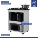 Ver imagem 2 de Balcão para Cooktop 4 Bocas 2 Nichos para Forno Turim Kaiki Móveis
