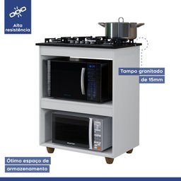 Balcão para Cooktop 4 Bocas 2 Nichos para Forno Turim Kaiki Móveis - 3
