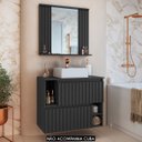 Ver imagem 2 de Gabinete Banheiro 75cm para Cuba e Espelheira Tunís Grafite F10 - Mpozenato