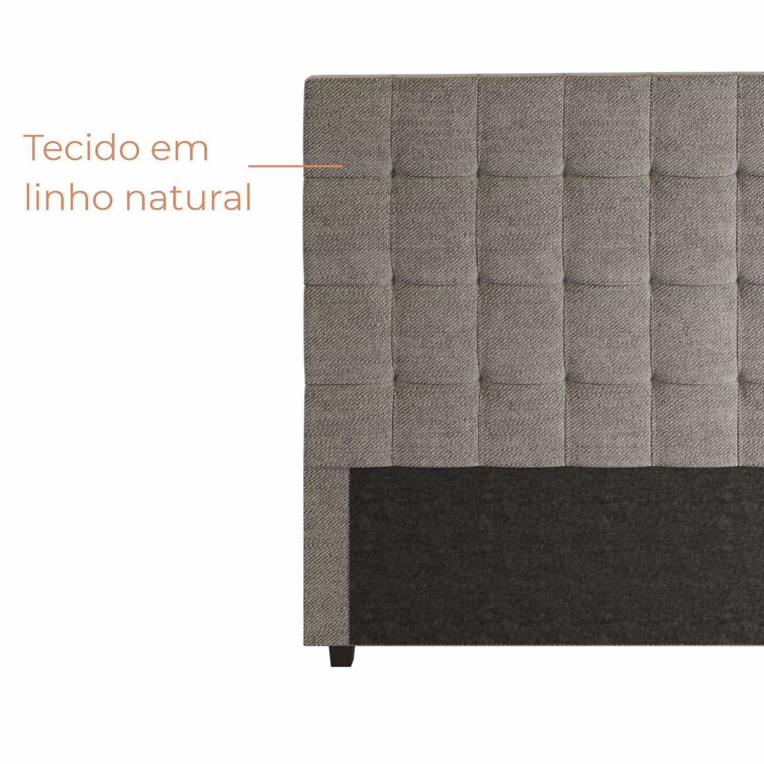 Cabeceira Para Cama Box Nala Babus Queen Estofadas em linho - 6