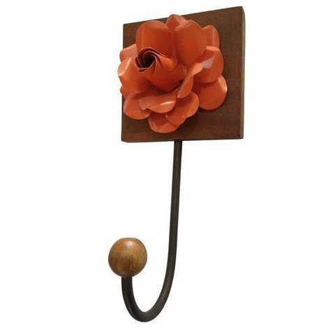 Cabide de Ferro Artesanal com Flores Rusticas para Parede com Ganchos Libertas Rosas Artesanato Cabi