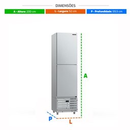 Mini Câmara 2 Portas Resfriados 335l Inox 0 a 7ºc Ar Forçado Motor Inferior Mcr2p - Refrimate - 3