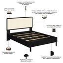 Ver imagem 5 de Cama Casal com Cabeceira Palhinha 138cm Moss A03 Nero - Lyam Decor