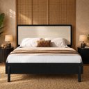 Ver imagem 3 de Cama Casal com Cabeceira Palhinha 138cm Moss A03 Nero - Lyam Decor