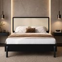 Ver imagem 4 de Cama Casal com Cabeceira Palhinha 138cm Moss A03 Nero - Lyam Decor