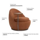 Ver imagem 3 de Poltrona Orgânica Kaira com Mesa Lateral Direita Base Fixa Titânio Bouclé Terracota - Nexta Casa