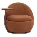 Ver imagem 6 de Poltrona Orgânica Kaira com Mesa Lateral Direita Base Fixa Titânio Bouclé Terracota - Nexta Casa