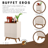 Buffet Eros Sala 2 Portas Pés Madeira Off White Freijó Germai - 5
