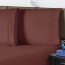 Ver imagem 2 de Jogo de Cama Lençol Casal Conforto Percal 300 Fios 3 Peças - Vinho