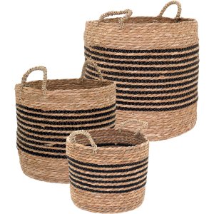 CESTA FIBRA NATURAL 3PÇ