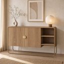 Ver imagem 3 de Kit Balcão Buffet e Aparador para Sala de Jantar Industrial Alek A03 Hanover Dourado - Lyam Decor