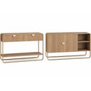 Ver imagem 2 de Kit Balcão Buffet e Aparador para Sala de Jantar Industrial Alek A03 Hanover Dourado - Lyam Decor
