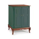 Ver imagem 1 de Balcão Adega 2 Portas 1 Gaveta e Pés Luis XV 60814 Hannover Linz Móveis - Verde Musgo/Imbuia