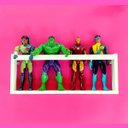 Ver imagem 2 de Kit 4 Nichos Para Guardar Bonecos Super heróis Prateleira De Brinquedos Quarto Criança 55cm