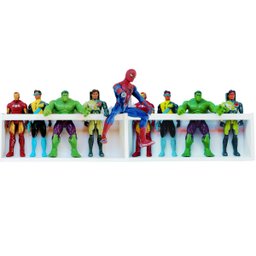 Kit 4 Nichos Para Guardar Bonecos Super heróis Prateleira De Brinquedos Quarto Criança 55cm - 4