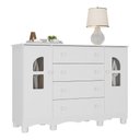 Ver imagem 2 de Cômoda Infantil 125cm 2 Portas com Vidro e 4 Gavetas Aurora Multimóveis Mp4500 Branco
