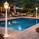 Ver imagem 7 de Kit 4 Postes para Jardim Luminária Externa de Chão 1,7m Alumínio Branco Clássico Bivolt Modena