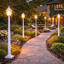 Ver imagem 6 de Kit 4 Postes para Jardim Luminária Externa de Chão 1,7m Alumínio Branco Clássico Bivolt Modena