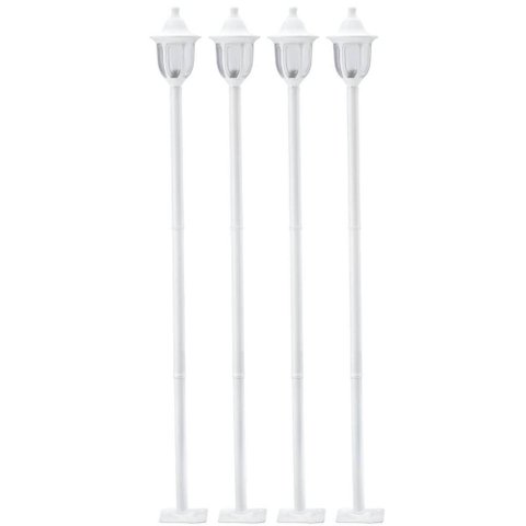 Kit 4 Postes para Jardim Luminária Externa de Chão 1,7m Alumínio Branco Clássico Bivolt Modena