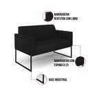 Ver imagem 6 de Sofá Namoradeira com 2 Poltronas Base Industrial Preto Marisa Linho Preto A79 D03 - D?rossi