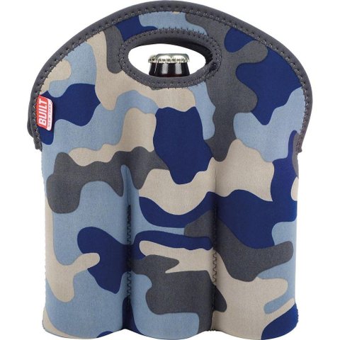 Built Tote Porta Garrafa 29x27x2cm Neoprene Azul 6 Garrafas