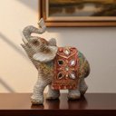 Ver imagem 2 de Elefante Decorativo de Resina Estatueta Sofisticada 12,5cm
