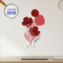 Ver imagem 3 de Adesivo Floral Boho Vermelho Estilo Nórdico 35x60 Minimalista Abstrato