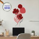 Ver imagem 2 de Adesivo Floral Boho Vermelho Estilo Nórdico 35x60 Minimalista Abstrato