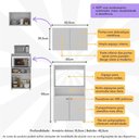 Ver imagem 2 de Kit Armário de Cozinha 2 Portas com Balcão Multiuso Multimóveis Mp2236 Branco