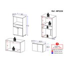 Ver imagem 3 de Kit Armário de Cozinha 2 Portas com Balcão Multiuso Multimóveis Mp2236 Branco