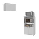 Ver imagem 1 de Kit Armário de Cozinha 2 Portas com Balcão Multiuso Multimóveis Mp2236 Branco