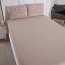 Ver imagem 2 de Jogo de Cama Lençol Queen Poá 100% Algodão Bege Estampado Bolinha Toque Macio 3 Peças