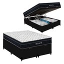 Ver mais imagens de Cama Box Baú Casal Bipartido 138cm Royal Air com Colchão Molas Ensacadas Preto Royal