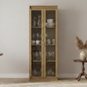 Ver imagem 2 de Cristaleira com 2 Portas de Vidro e 3 Prateleiras 60cm Multimóveis CR50294 Amêndoa