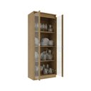 Ver imagem 4 de Cristaleira com 2 Portas de Vidro e 3 Prateleiras 60cm Multimóveis CR50294 Amêndoa
