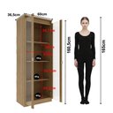 Ver imagem 3 de Cristaleira com 2 Portas de Vidro e 3 Prateleiras 60cm Multimóveis CR50294 Amêndoa