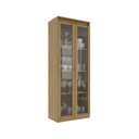 Ver imagem 1 de Cristaleira com 2 Portas de Vidro e 3 Prateleiras 60cm Multimóveis CR50294 Amêndoa