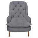 Ver imagem 2 de Poltrona Decorativa Lille Suede Cinza - Dominic Decor